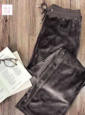 6IXTY8IGHT 68睡衣女运动休闲风柔软舒适丝绒家居服长裤HW09738