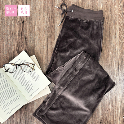 6IXTY8IGHT 68睡衣女运动休闲风柔软舒适丝绒家居服长裤HW09738