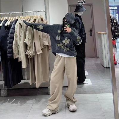 2024秋季新品简约松紧腰阔腿裤