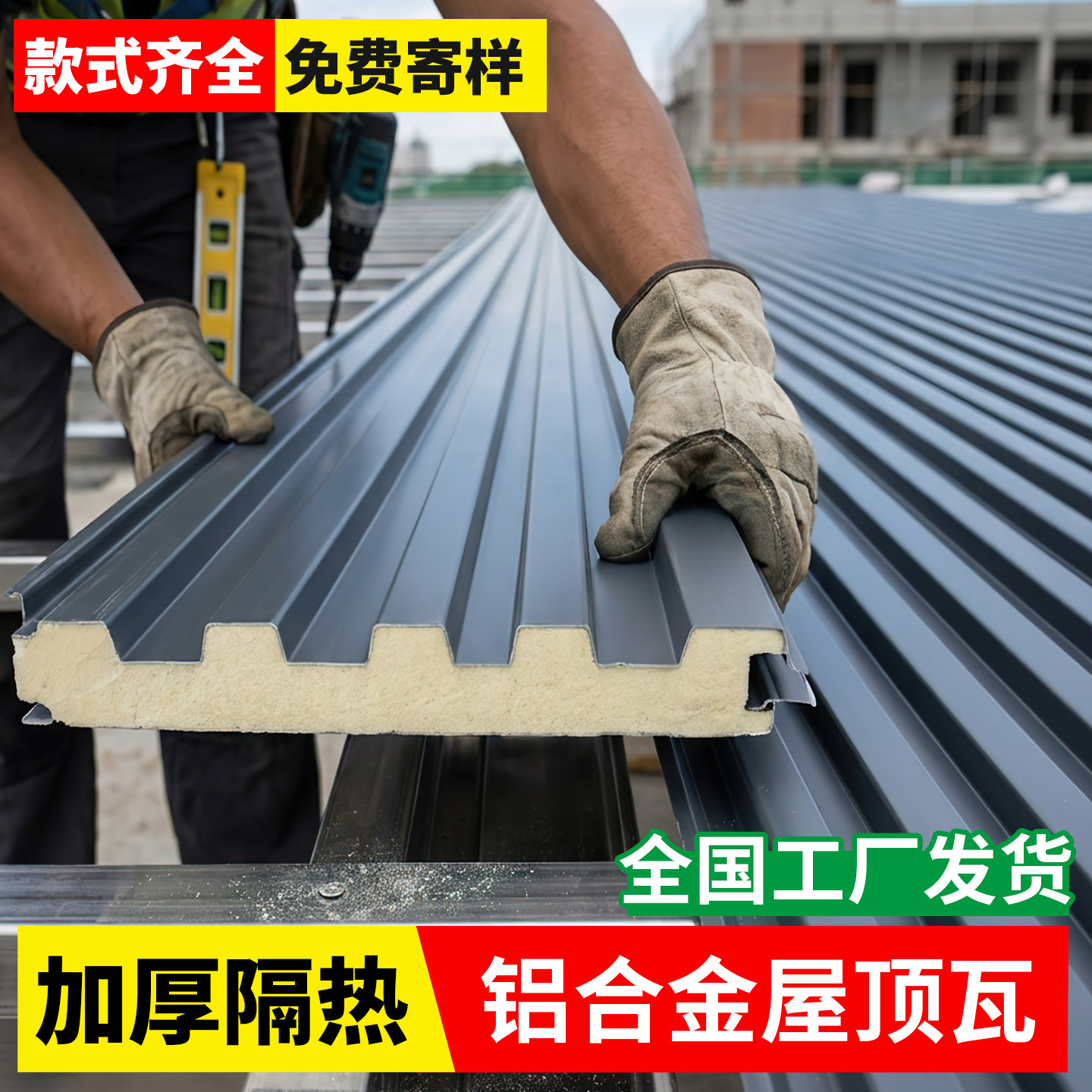 长城板隔热铝瓦长城隔热铝瓦屋顶图片