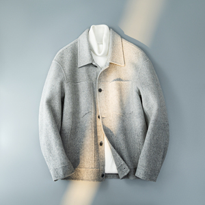 渐变秋冬男士短款翻领休闲毛呢外套夹克钱塘6016-Y809P355控598,男装夹克,钱塘大厦6016