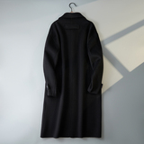 男士休闲毛呢外套简约翻领长款呢子风衣外套钱塘6016-005p560，男装风衣，钱塘大厦6016