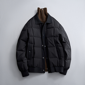 豆腐块格子羽绒服 简约内搭外穿羽绒衣拼接冬装6016-25111P265图片