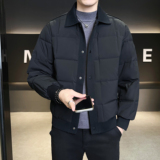 模特图豆腐块格子羽绒服简约内搭外穿羽绒衣拼接6016-25111P265，男装羽绒服，钱塘大厦6016