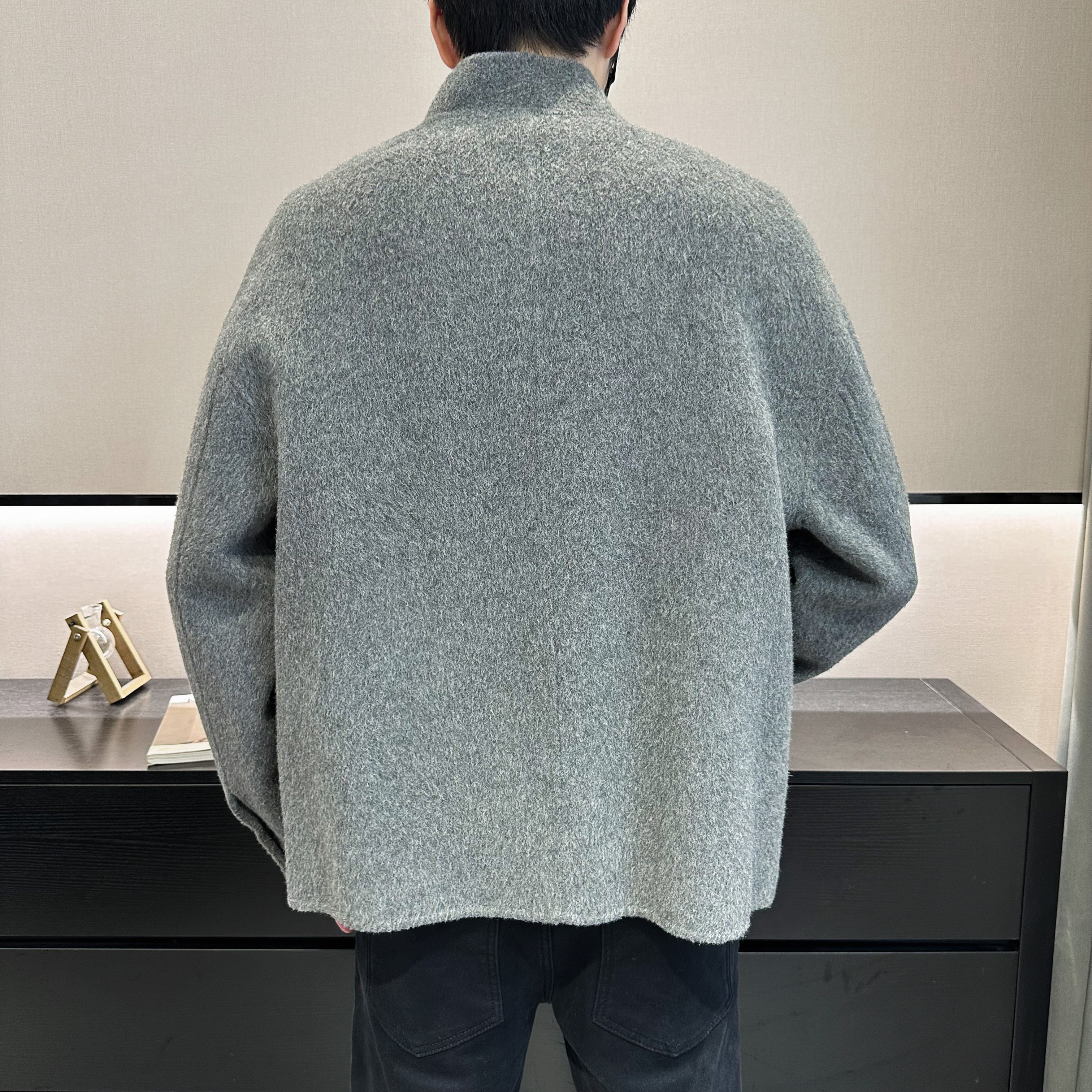 韩系休闲毛呢外套简约立领可翻领呢子夹克钱塘6016-2271p385,男装夹克,钱塘大厦6016