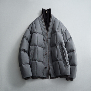 豆腐块格子羽绒服外穿羽绒衣风民族冬装灰色6016-25118P400
