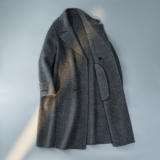 长款西装领毛呢外套羊毛风衣麻灰色冬装6016-58103P520控998，男装西服套装，钱塘大厦6016