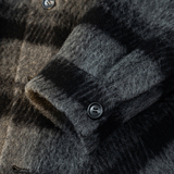 灰黑格子羽绒帽休闲毛呢大衣男士羊毛外套6016-5823P455控799，男装毛呢大衣，钱塘大厦6016