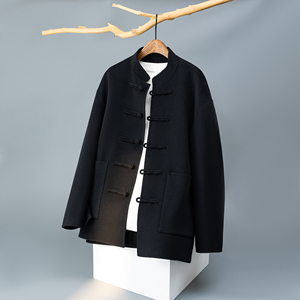 澳洲羊毛新中式风茶服毛呢大衣盘扣外套6016-8507P525控988图片