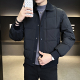 模特图豆腐块格子羽绒服简约内搭外穿羽绒衣拼接6016-25111P265，男装羽绒服，钱塘大厦6016