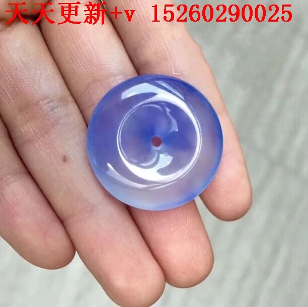 缅甸A货翡翠裸石吊坠冰种阳绿蛋面冰紫平安扣高端珠宝定制