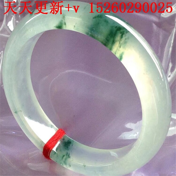 正品冰种飘蓝绿花缅甸翡翠手镯正圈女款天然贵妃玉石手镯子带证书