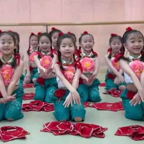 少儿辣妹子秧歌舞演出服桃李杯舞蹈服古典舞服元旦喜庆舞台表演服