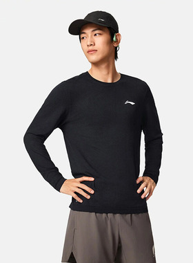 李宁运动长袖男2025冬季新款时尚百搭舒适保暖运动上衣t恤ATLV285