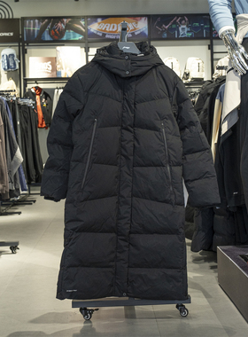 李宁长款羽绒服女2025冬季新款防泼水鸭绒保暖外套上衣AYMV208