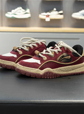 李宁布欧板鞋经典休闲鞋男鞋2025冬季新款百搭时尚运动鞋AGCV463