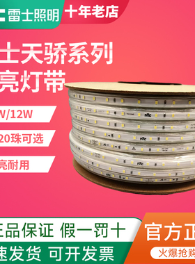 雷士照明led灯带220v高压单排天骄9W12W客厅吊顶装饰贴片灯条防水