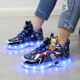 运动鞋 可充电七彩亮灯鞋 赛罗跑马灯旋转纽扣夜光男女童儿童发光鞋