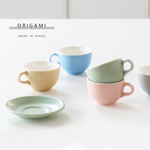 日本进口ORIGAMI哑光拿铁拉花杯