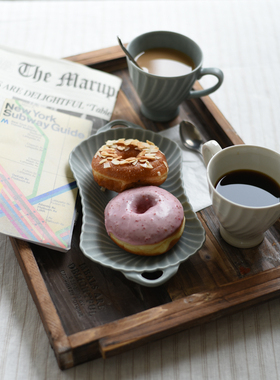 MY家 - 日本 Studio m' Twinkle 螺纹浮雕 咖啡马克杯点心托盘