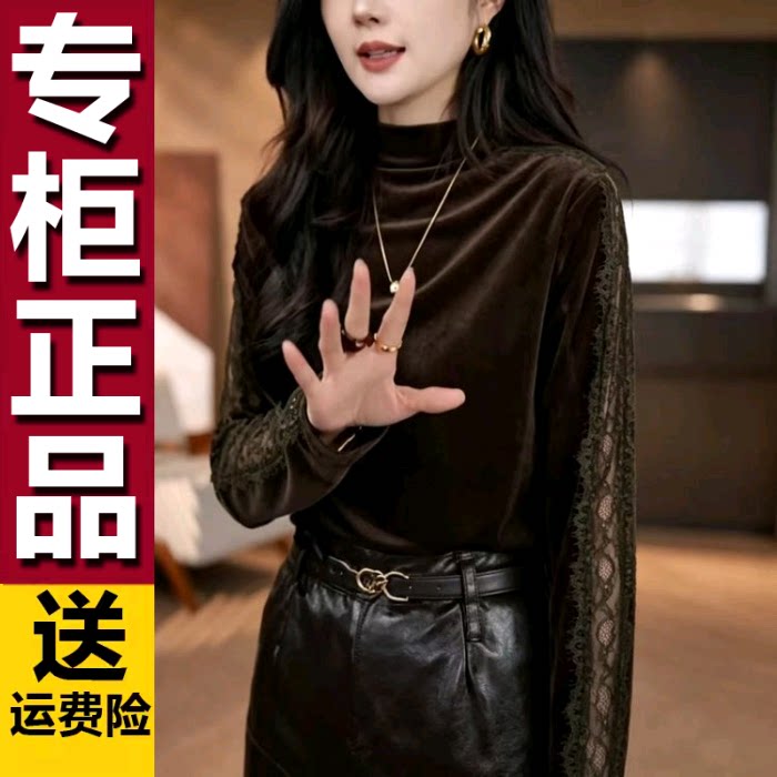 原版复古丝绒镂空上衣女