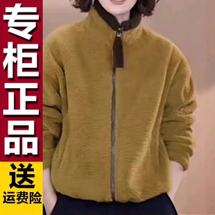 原版 宽松百搭加厚抽绳卫衣 撞色立领加绒毛毛拉链外套女2026冬新款