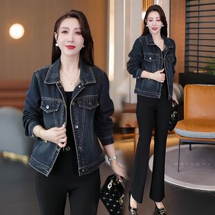 原版 春秋港风洋气复古百搭减龄夹克显瘦上衣 漂亮牛仔外套2025新款