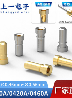 适配针0.46-0.56mm制式插孔 圆孔针 0370A/0420A/0460A 镀金镀锡
