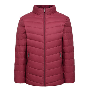 中老年羽绒服男轻薄短款爸爸装大红色棉服冬装休闲老人外套棉衣男