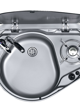 瑞典DOMETIC多美达单眼带水盆玻璃盖灶具组合房车配件燃气灶车灶