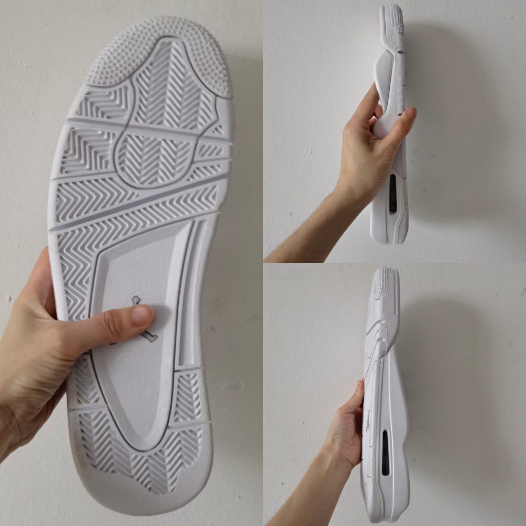 aj4 纯白球鞋实战鞋底替换大底球鞋修复维修防滑贴手工更换鞋底