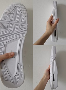 aj4 纯白球鞋实战鞋底替换大底球鞋修复维修防滑贴手工更换鞋底