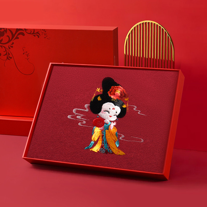 唐宫美人|红颜未老 古风刺绣羊毛围巾女冬季妈妈婆婆老人生日礼物