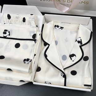 520情人节礼物送女友女生实用熊猫丝绸睡衣高档浪漫惊喜生日礼盒