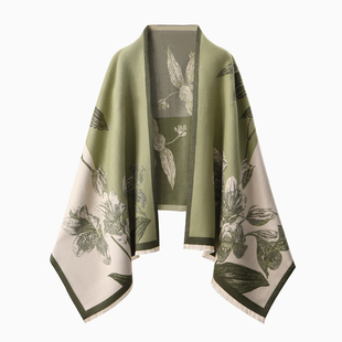 2026新款夏季空调房披肩女秋季外搭旗袍办公室毯子两用围巾大披风