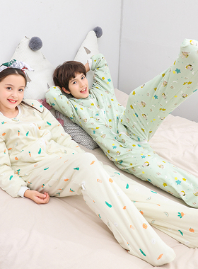 中大童睡袋儿童春秋款宝宝防踢被子神器包脚脚套冬天加厚四季通用