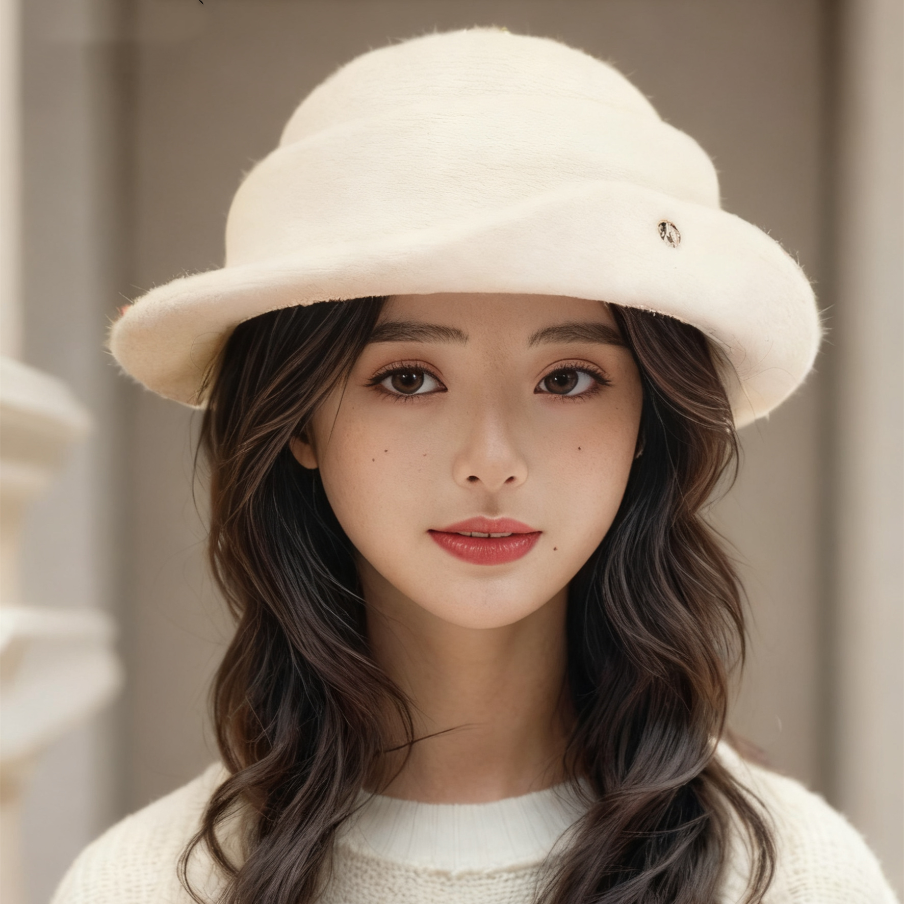 法式复古针织礼帽秋冬高级感