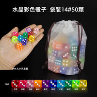 Colorful crystal dice, transparent acrylic colored pieces, all sizes available, children's teaching AIDS, games, convenient storage, sieves thumbnail 8