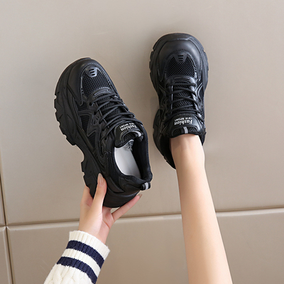 全黑色防滑软底厨房上班工作鞋子