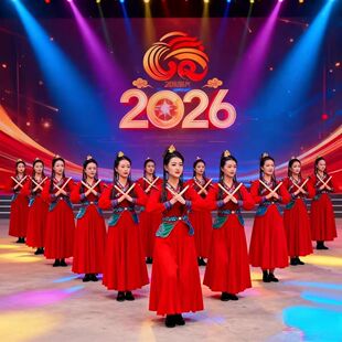 新款红色打鼓服女腰鼓盘鼓队队服喜庆演出套装舞台服装