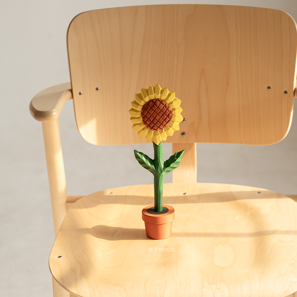 送你一朵大大的向日葵Plus木雕创意摆件祝福寓意礼物礼品纯手工