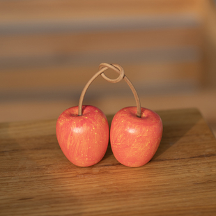 苹苹安安 饰摆件高级治愈祝福礼物礼品 木质创意苹果平安果桌面装