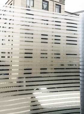 静电磨砂条纹办公室窗户玻璃贴纸