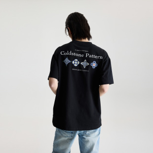 COLDSTONE 春夏新款民族花型纹样花纹印花短袖T恤情侣宽松休闲