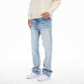 COLDSTONE 男女 显瘦长裤 美式 高街冰牛王水洗蓝做旧牛仔裤