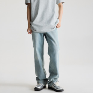 COLDSTONE 25ss春夏新款水洗复古做旧多色牛仔裤直筒垂感宽松