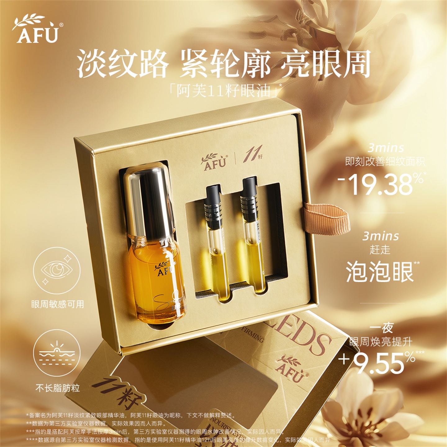 阿芙11籽眼油眼部精华油紧致抗皱淡化眼周细纹官方旗舰店官网正品