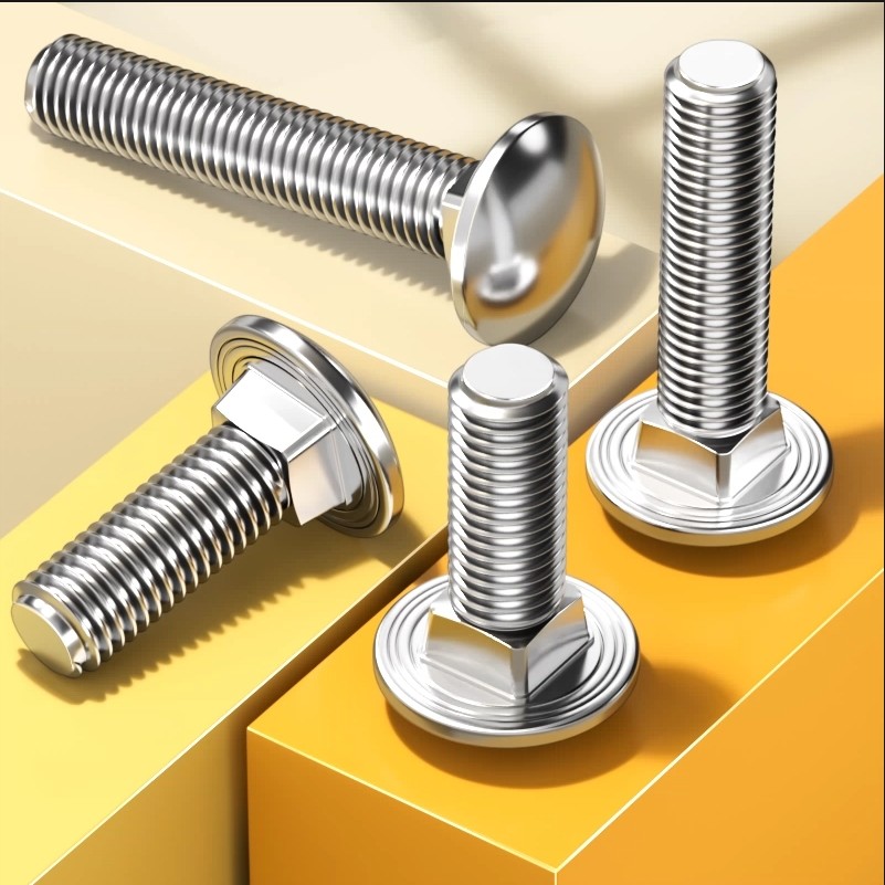 304不锈钢半圆头方颈螺栓
