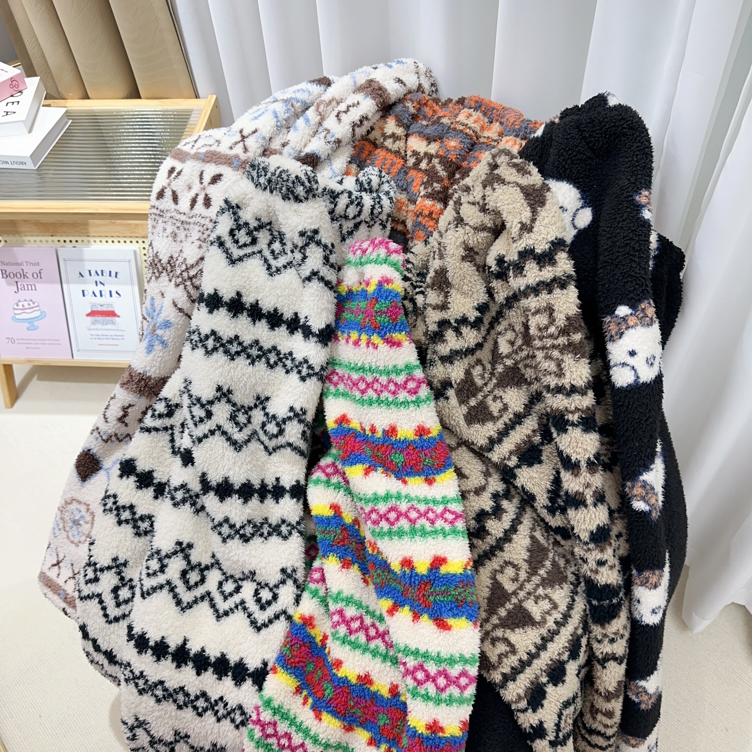 秋冬加厚雪粒绒保暖家居九分长裤