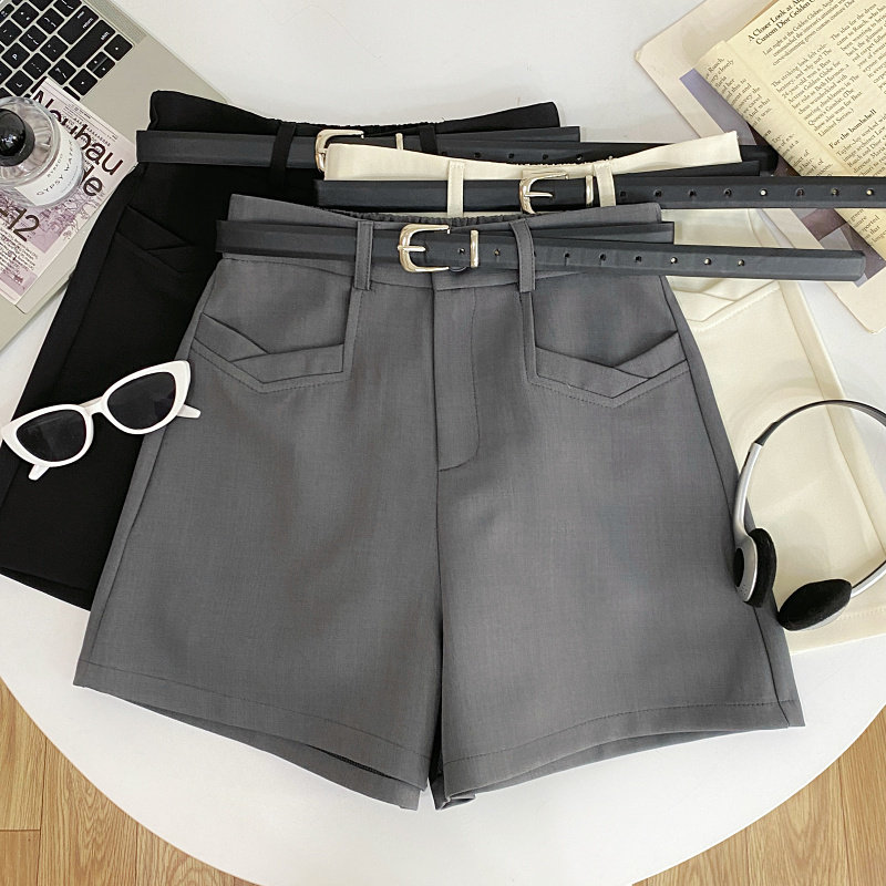 设计感时尚休闲百搭高腰显瘦西装阔腿裤短裤女春夏新款+送腰带,女装/女士精品,休闲裤,淘宝优惠券,粉丝福利购,淘宝优惠卷